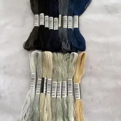 刺繍糸　１８本セット　シックカラー　ミサンガ　刺し子　ステッチ