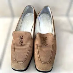 YSL イヴサンローランブラウン スエード ローファー　23.0