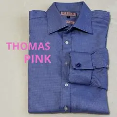 未使用☆ THOMAS PINK 長袖 シャツ ブルー系 42㎝ 洗濯、試着のみ