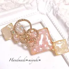 桜 ホワイト リング バレッタ