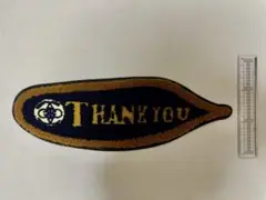 THANK YOU ワッペン ネイビー ゴールド 約30cm x 10cm