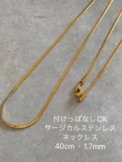 ゴールドネックレス・サージカルステンレス・40cm・1.7mm