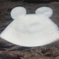 ミッキー耳付きホワイト帽子