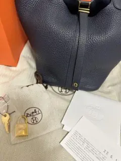 HERMES ピコタン ロック pm ブルーニュイ ゴールド金具 エルメス