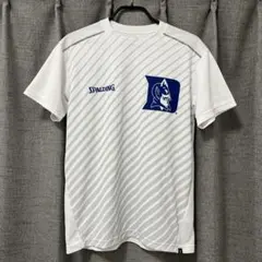 【美品】スポルディング デューク大 Tシャツ ホワイト バスケ用 Mサイズ