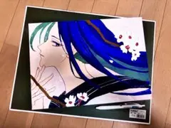 日本画 セーラー服の女の子