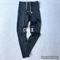 【美品】CW-X ストライプ M ワコール スポーツタイツ レディース 着圧