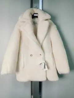 MaxMara ホワイト ダブルブレストファーコート