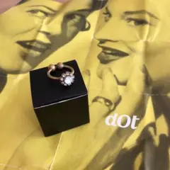 dOT RING ゴールド × ホワイト ストーン