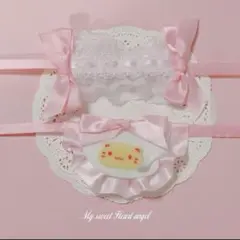 ヘッドドレス スタイ　ぬい服 ぬいぐるみ ぬい　オムライス　メイド　ピンク