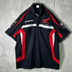 HONDA レーシング 刺繍 シャツ CBR 黒 L