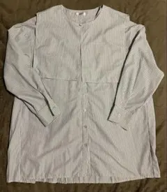 【ap retro】アプレトロ バックプリーツバンドカラーシャツ 襟付き