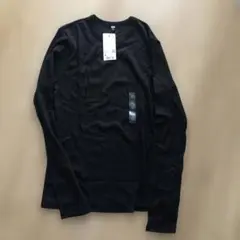 値下げユニクロ黒リブカットソーMレディース