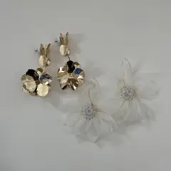 新品未使用 ｜ ゴールドピアス フラワーピアス セット