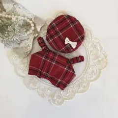 アイナナ モンぬい サロペットセット タータンチェック×赤系⑥