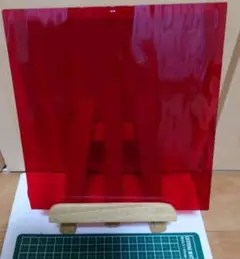 ステンドグラス用　端材　ガラスシート　赤　透明　No.8