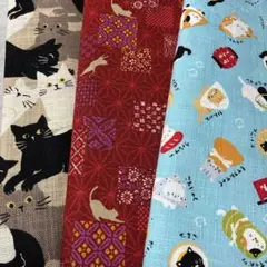 猫柄ハギレセット①
