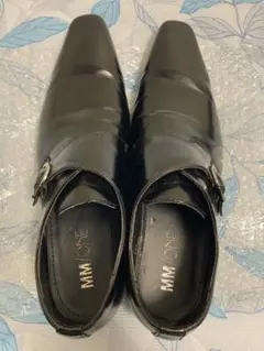 MM ONE ブラック モンクストラップシューズ 45