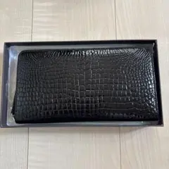 新品未使用　本革　高級　クロコダイル　長財布　ブラック-2