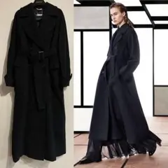 マックスマーラ MAX MARA イタリア製 ウール ロングコート羽織 ベルト付