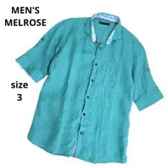 希少 MEN'S MELROSE 半袖シャツ リネン100% サイズ3