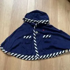 フード付きネイビーポンチョ 70-80cm