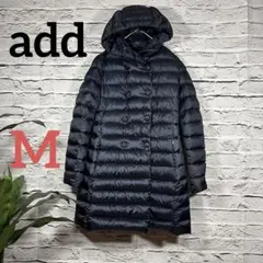 【上質】add フード付きダウンコート ダブル♡あったか♡黒 ミドル丈
