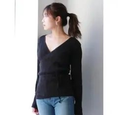 ungrid テレコカシュクールロングスリーブTee ブラック