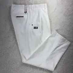 試着のみ ブリーフィング ウィンダンシー ワイドタックパンツ ホワイト サイズL