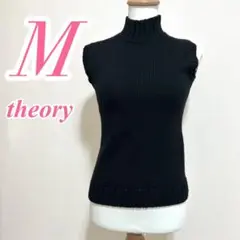 theory ブラック ノースリーブ ハイネックニット カジュアル　きれいめ