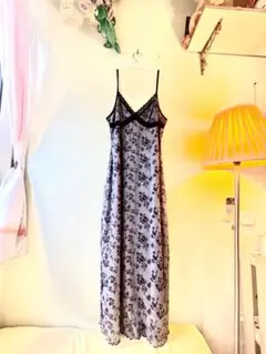 花柄スリップドレス ロング丈　Y2K 古着