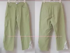 Lascolinas ラスコリナス 裾レースがフェミニンなクロップドパンツ/M