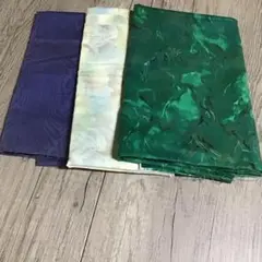 綿生地 3枚セット 紫 緑 クリーム
