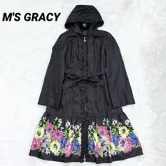 美品❤️エムズグレイシー　レインコート　総柄　カメリア　リボン　ベルト付き　M 2025年最新】M'S GRACY レインコート・ポンチョの人気アイテム