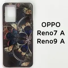 OPPO Reno7A,Reno9A ネイビー モザイク カバー
