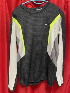 Nike Sphere Thermal M 黒グレー蛍光イエロー 長袖カットソー