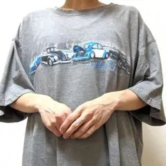 ニューポートブルー クラシックカー Tシャツ グレー 灰色 2XL 古着
