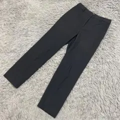 PLST プラステ　コットン・リネン混　スラックス　ストレートパンツ　グレー