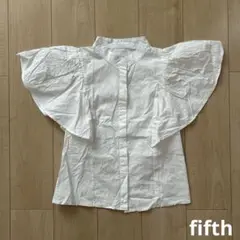 fifth バンドカラーフリルブラウス