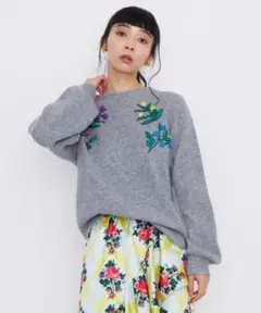 定価3.2万円☆新品☆ MUVEIL 花刺繍ニット ぽわん袖