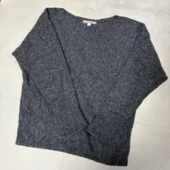 バナナリパブリック　ウール混　チャコールグレー　ニット
