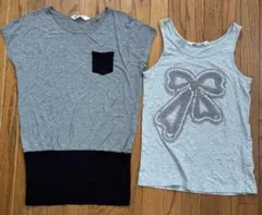 150cm H&M タンクトップとTシャツ2枚組