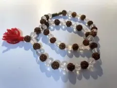 水晶とルドラクシャのブレスレット 2個セット