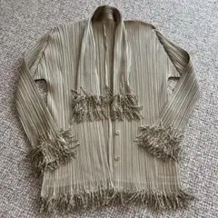 【美品】イッセイミヤケ フリンジカーディガン