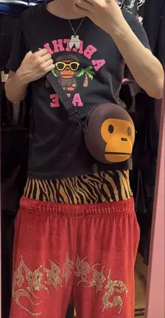 美品 最安値 janpari ハーフパンツ 赤 やりら drip ラッパー XL
