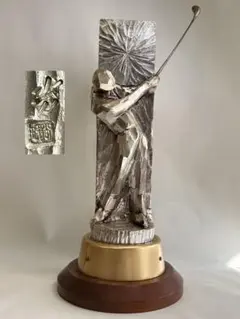 大）鍛金作家 尚工舎 小林尚珉 ゴルフスイング像4.4kg 高さ45.8㎝