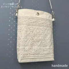 インド刺繍リボン　サコッシュ　ショルダーバッグ　バック　ポーチ　ポシェット　巾着
