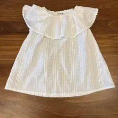 branshes フリル付きホワイトトップス 130