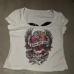 ミニt tシャツ 白 ホワイト ストーン グランジ y2k