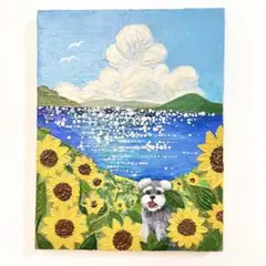 『 夏のまんなか 』　アクリル画　テクスチャーアート